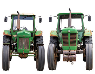 Obraz premium Old Rustic Green Tractor with Weathered Texture