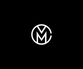 letter m mc circle minimal clean logo