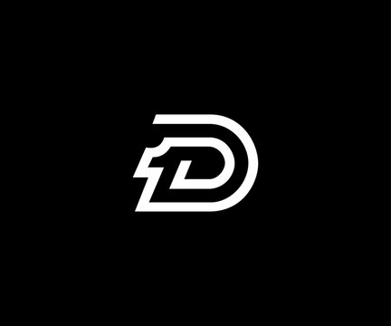 letter D 1D D1 minimal clean logo
