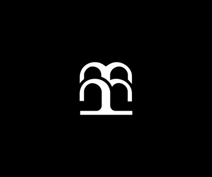 letter m willow tree minimal clean logo