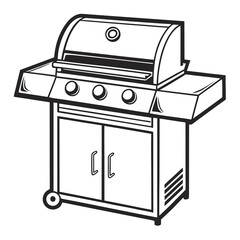 BBQ Grill   American  vector AI format. Perfect for July 4th, celebrations, and holiday-themed creative designs.