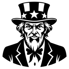 Uncle Sam Hat  American vector AI format. Perfect for July 4th, celebrations, and holiday-themed creative designs.