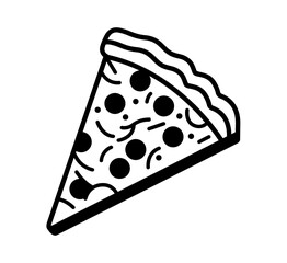 Fresh slice of pizza in a minimalist style, perfect for pizzeria branding or restaurant menu design with its appetizing presentation.