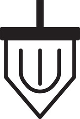 Traditional Dreidel Silhouette Vector | Black Jewish Holiday Icon