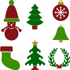 Christmas Ornament Clip Set   Icons Illustration