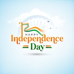 Happy Indian Independence Day Celebration Social Banner Design Template, Happy Independence Day Banner Illustration