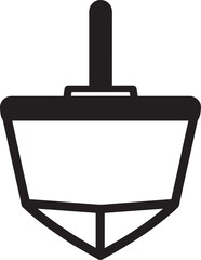 Traditional Dreidel Silhouette Vector | Black Jewish Holiday Icon
