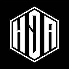 HDA letter design. HDA letter technology logo design on a Black background. HDA Monogram logo design for an entrepreneur and business