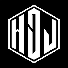 HDJ letter design. HDJ letter technology logo design on a Black background. HDJ Monogram logo design for an entrepreneur and business