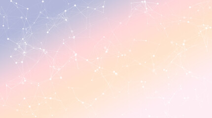 Abstract Network Background with Connected Dots Particles, like a star constellation © Slanapotam