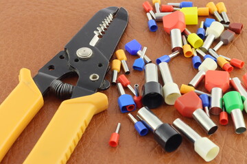 Electrical Installation Tools and Materials for Electrical Switchboard Assembly. 