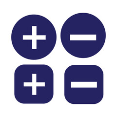 Obraz premium Plus minus circular element icon vector illustration. Add and remove round button icons