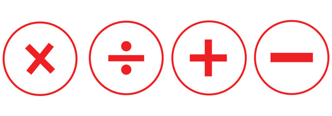 Fototapeta premium Plus minus circular element icon vector illustration. Add and remove round button icons