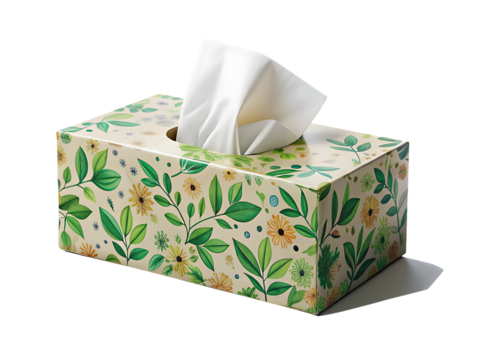 tissue box facial paper container mockup  isolated on white background PNG, AI GENERATED