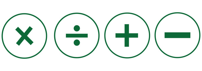 Fototapeta premium Plus minus circular element icon vector illustration. Add and remove round button icons