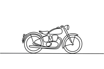 Fototapeta premium Minimalist continuous line drawing of a classic motorcycle