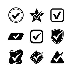 Collection of Black Checkmark Icons illustration