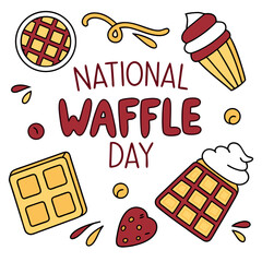 NATIONAL WAFFLE DAY vector illustration