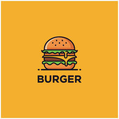 a simple modern attractive burger logo
