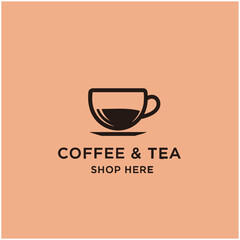 a simple modern coffee and tea drink logo
