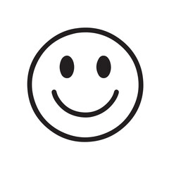 Fototapeta premium Smiling Face Emoji vector silhouette, Smiley Illustration, smile, smiling face, vector icon, Smiling Face Emoji vector Illustration on white background