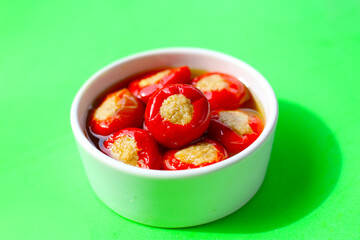 Tuffed cherry peppers with tuna preserved in olive oil