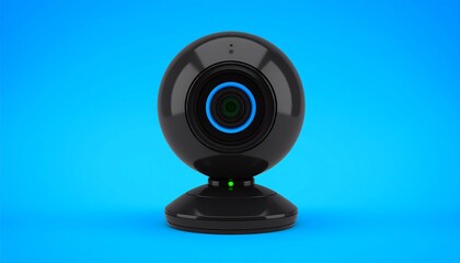Black webcam on blue