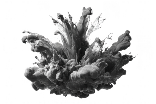 Abstract monochrome ink explosion