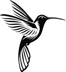 3d humming bird vector art silhouette  design vector