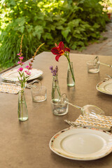 Decorated Dinner Table On The Terrace