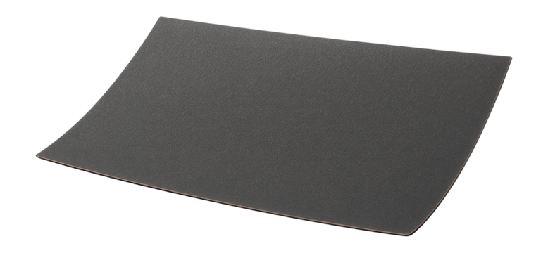 Waterproof sandpaper sheet for finishing fiberglass repairs in boat maintenance.