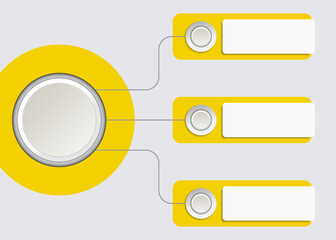 Circular Infographic Timeline with Arrow Steps and Glossy 3D Buttons on Dark Gradient Background © vgturbo
