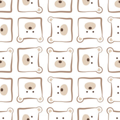 Cute bear seamless pattern design for background, wallpaper, fabric, textile design, card, wrapping paper, notebook, carpet, diary cover, blanket, blanket for kids, tile design, decorative, and etc.