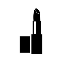 Obraz premium Minimalist black lipstick makeup graphic for beauty design, cosmetic brand assets, and stylish fashion related products.