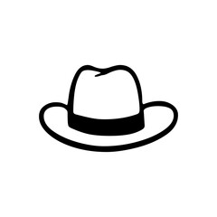 Classic fedora design element that evokes vintage style, providing a simple yet elegant symbol for fashion or detective themes.