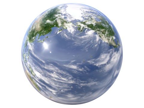 Earth globe planet world map view space, Isolated On Transparent Background, Png