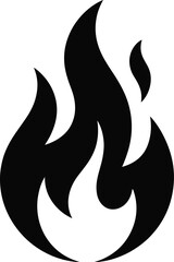 Obraz premium Simple Black and White Fire Icon Illustration Depicting Flames with a Clean and Minimalist Design Ideal for Various Creative Projects and Visual Representations