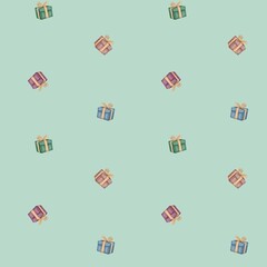 Delightful watercolor presents wrapped in festive holiday patterns for joyous celebrations