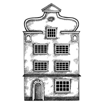 Hand-drawn old house sketch⁠
