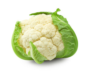 cauliflower isolated on white background. head of cauliflower. clipping path
