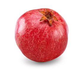 single pomegranate isolated on a white background. clipping path