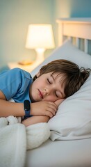 Child sleeping peacefully in a cozy bed.