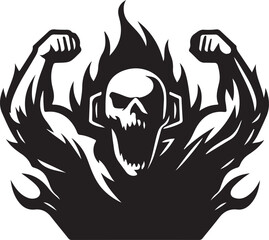 flaming skull vector illustration