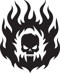 flaming skull vector illustration