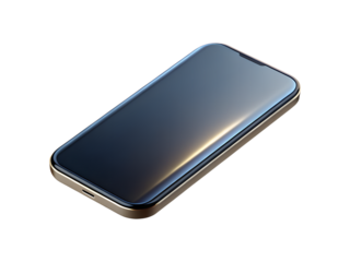 Elegant gold smartphone on black background modern technology design