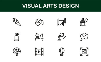 Visual Arts Professional Modern Line Icon Set Unique Minimal Creative Vector Collection