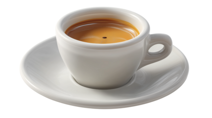 A white coffee cup with a small hole in the center