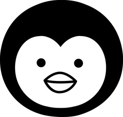 cute cartoon penguin head silhouette vector.
Simple penguin face black icon.
Transparent background. svg.