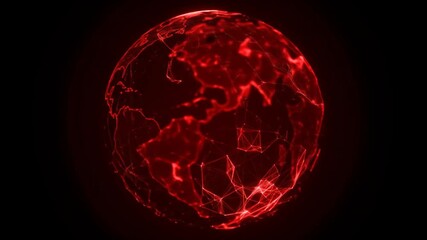 Abstract red globe - Powered by Adobe