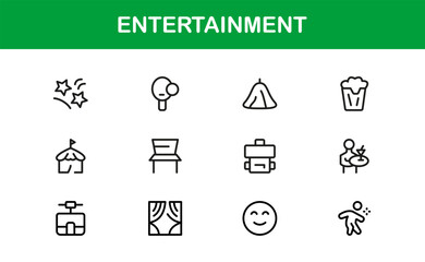 Modern Entertainment Line Icon Set Professional Vector Collection of Minimal Unique Symbols for Creative Media Industry